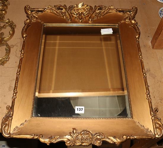 Gilt wall mirror & bracket